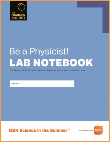 Be a Physicist lab notebook cover