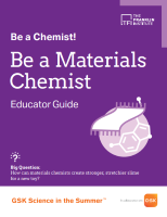 The front cover of a purple book that says Be a Materials Chemist Educator Guide